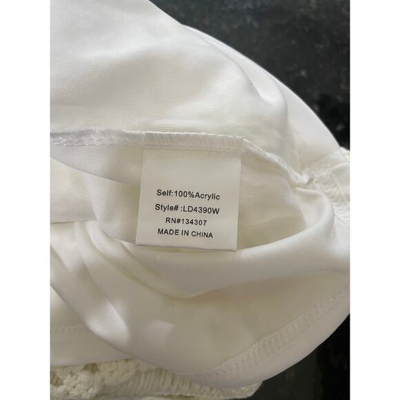 Line and Dot Karolina Crochet Knit Dress Ivory Sz. Med NWT Fully Lined Open Back - Picture 10 of 10